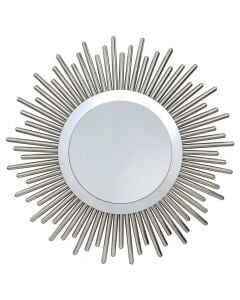 Mirror, metal frame, silver, Ø83 cm