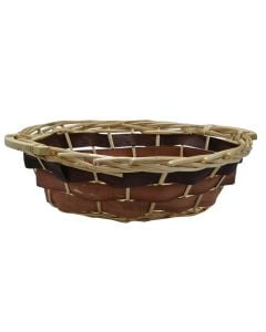 Basket, with handle, wicker, natural/brown, 41/36x31xH11 cm