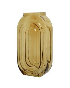 Decorative vase, glass, brown, 16x7.5xH30 cm