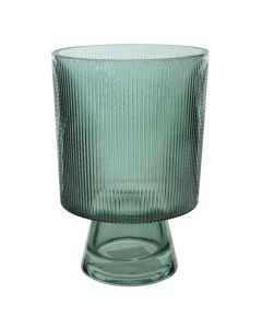 Decorative vase, glass, green, Ø14 xH20 cm