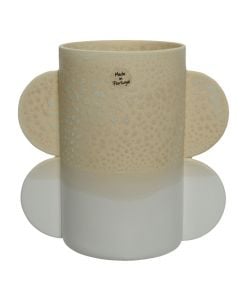 Decorative vase, ceramic, light grey, 13x21.5xH19.5 cm