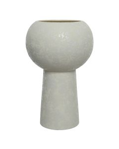 Vazo dekorative, qeramike, e bardhë, Ø21.5 xH34 cm