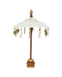 Objekt dekorativ, çadër, druri/emtal/tekstil, e bardhë, Ø40 xH66 cm