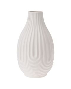 Decorative vase, porcelain, white, Ø10 xH18 cm