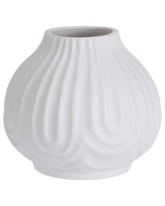 Decorative vase, porcelain, white, Ø12 xH11 cm