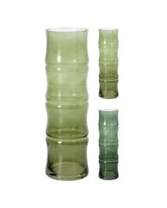 Decorative vase, glass, green/blue, Ø9 xH31 cm