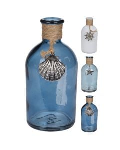 Decorative vase, glass, clear/blue