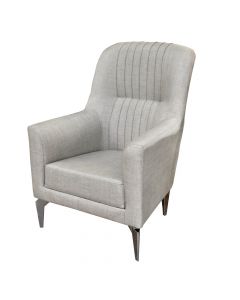 Armchair sofa, Lara, metal legs, textile upholstery, light grey, 73x73xH100 cm