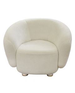 Armchair sofa, Marsel, textile upholstery, white, 100x80xH80 cm