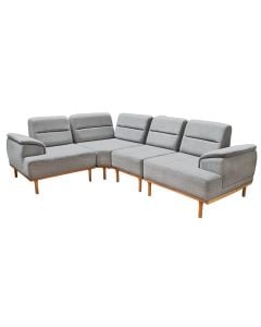 Divan këndor, Djathtas, Lego, tapiceri tekstili, e bardhë, 329x260xH80 cm