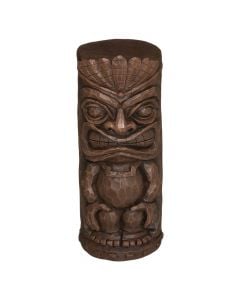Decorative object, Tiki totem, magnesium_oxide, brown, 7x18xH43 cm