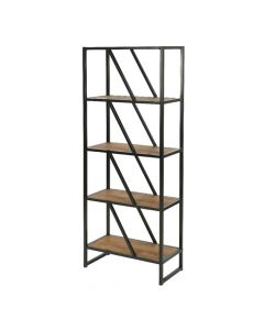 Multifunctional shelf, mdf/metal, brown/black, 30x60xH155 cm