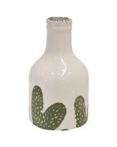 Decorative vase, ceramic, white/green, Ø8 xH14 cm