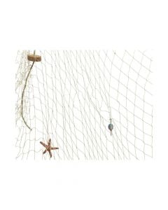 Decorative fishnet, cotton, natural, 150x200 cm