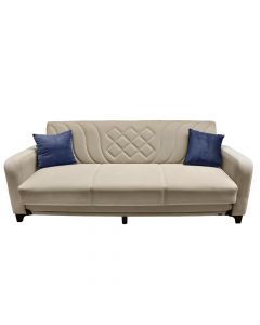Sofa, 3-seater, Mega, textile upholstery, beige, 220x90xH95 cm, bed: 110x190 cm