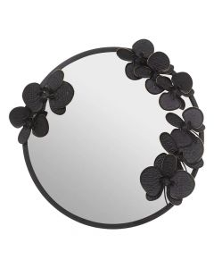 Mirror, Milan, glass/metal, black, Ø70 cm