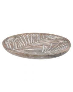 Decorative plate, mango wood, natural, 30x2.5 cm