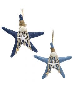 Decorative hunger, Sea Star, textile, blue, 15 cm