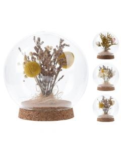 Lule artificiale, në top qelqi, të ndryshme, 11x11.5 cm