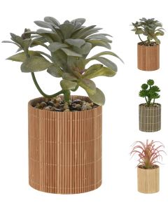 Lule artificiale, në vazo bambu, natyrale/jeshile, 8x19 cm
