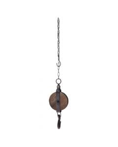Decorative hanging, wooden/metal, brown, 13x30-65 cm
