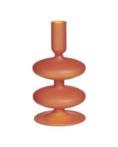 Tealight holder, Fabia, glass, terra, Ø8.5 xH16.5 cm