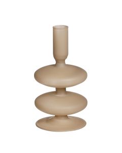 Mbajtëse qiriri, Fabia, qelq, kafe, Ø8.5 xH16.5 cm