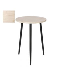 Tavolinë anësore, Fedor, strukturë metalike, syprinë mdf, kafe hapur/zezë, Ø39.5 xH54 cm