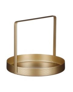 Tray, metal, golden, Ø25 xH21 cm