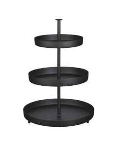 Tabaka, Tiered, metalike, zezë, Ø30 xH43.5 cm