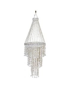 Decorative hanging, with shells, white, Ø25 cm