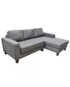 Corner sofa, right, Teksas, textile upholstery, gray