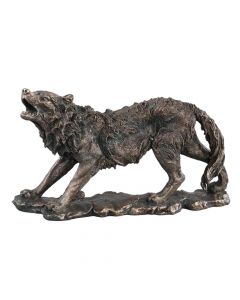 Statujë dekorative, Ujku, polirezinë, bronzi, 50x18xH30 cm