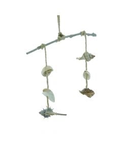 Decorative pendant, with shells, natural, 21x4x21 cm