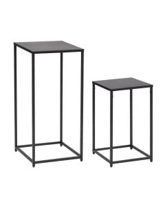 Side table(x2), Gota, steel, black, 30x30xH54.5 cm; 34x34xH74 cm