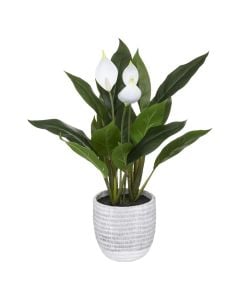 Lule artificiale në vazo, Lily, eva/çimento/polietilen, shumëngjyrëshe, 30x30xH54 cm