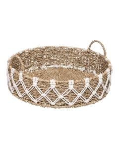 Tabaka dekoruese, Palm, macrame,   natyrale, 38.5xH15.5 cm