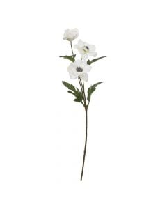 Lule artificiale, Anemone, poliester/polietilen, e bardhë, 20xH69 cm