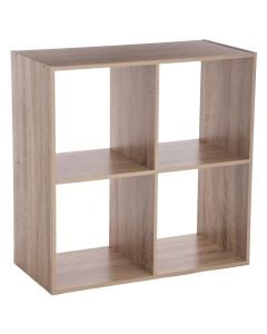 Shelf with 4 cases, mdf, beige, 67.5x32xH67.5 cm