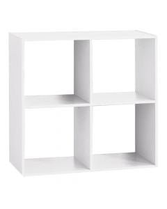 Shelf with 4 cases, mdf, white, 67.5x32H67.5 cm