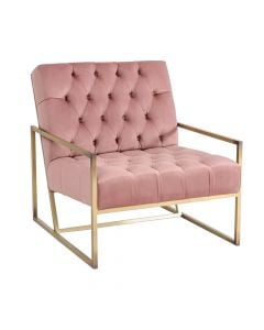 Armchair, Eliza Berger, metal frame, textile upholstery, pink, 70x71x75 cm