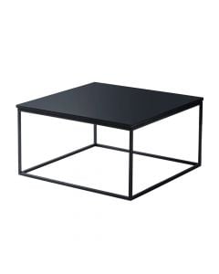 Tavolinë mesi, Milvaki, melaminë/metal, e zezë, 75x75x40 cm