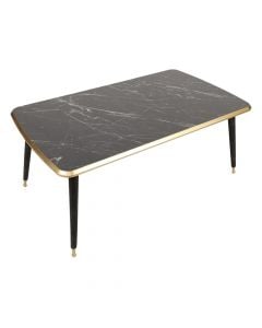 Tavolinë mesi, Mymob, melaminë, e zezë/flori, 70x40x45 cm