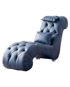Rocking chair, Bugati Veron, polyester, plastic legs, blue navy, 50x160x85 cm