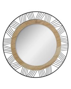 Decorative mirror, round, metal/glass/mdf, 45xH45 cm