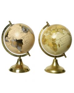 Objekt dekorues, Globe, alumin, floriri, Ø20xH30 cm