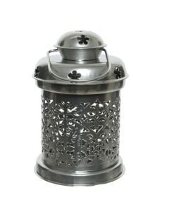 Lantern, metal, silver, Ø12xH14.5 cm
