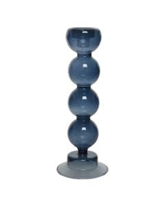 Candle holder, glass, blue, Ø8xH24.5 cm
