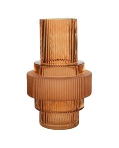 Decorative vase, glass, orange, Ø18xH30 cm