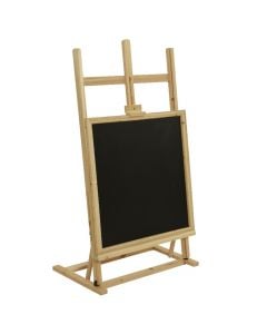 Blackboard, wood, black/natural, 65x40xH134 cm